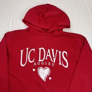 UC‎ Davis Aggies Hoodie JanSport Medium M RED Hearts Academia University Cali